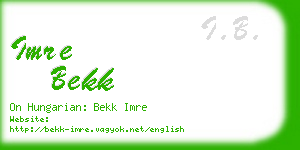 imre bekk business card